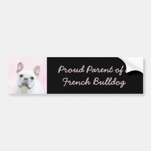 Franse bulledog (crème/wit) schilderen - hondenku bumpersticker