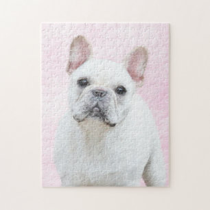 Franse bulledog (crème/wit) schilderen - hondenku legpuzzel