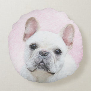 Franse bulledog (crème/wit) schilderen - hondenku rond kussen