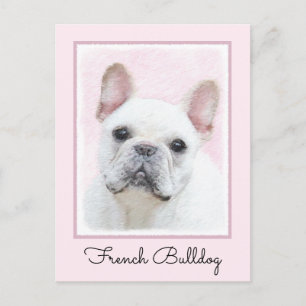 Franse bulledog (crème/wit) schilderen - hondenkun briefkaart