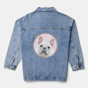 Franse bulledog (crème/wit) schilderen - hondenkun denim jacket