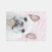 Franse bulledog (crème/wit) schilderen - hondenkun fleece deken (Voorkant (Horizontaal))