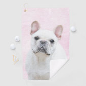 Franse bulledog (crème/wit) schilderen - hondenkun golfhanddoek (Insitu)