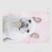 Franse bulledog (crème/wit) schilderen - hondenkun golfhanddoek (Horizontaal)