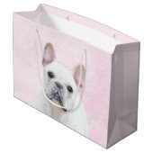 Franse bulledog (crème/wit) schilderen - hondenkun groot cadeauzakje (Achterkant Gekanteld)