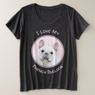 Franse bulledog (crème/wit) schilderen - hondenkun grote maat t-shirt