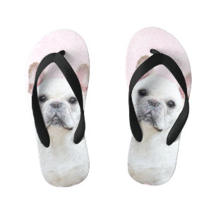 Franse bulledog (crème/wit) schilderen - hondenkun kinder teenslippers