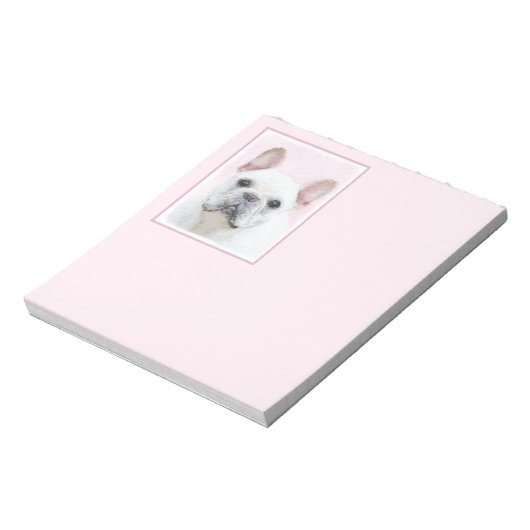 Franse bulledog (crème/wit) schilderen - hondenkun notitieblok (Gedraaid)