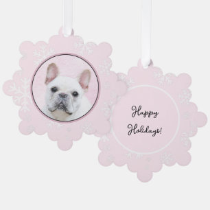 Franse bulledog (crème/wit) schilderen - hondenkun ornament kaart