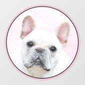 Franse bulledog (crème/wit) schilderen - hondenkun raamsticker (Vel)
