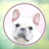 Franse bulledog (crème/wit) schilderen - hondenkun raamsticker (Vel 3)