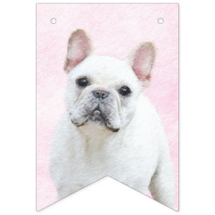 Franse bulledog (crème/wit) schilderen - hondenkun vlaggetjes