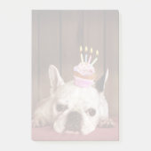 Franse bulledog met Birthday Cupcake Post-it® Notes (Voorkant)