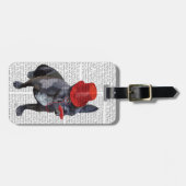 Franse bulledog met Red Top Hat en Mustache Bagagelabel (Voorkant horizontaal)
