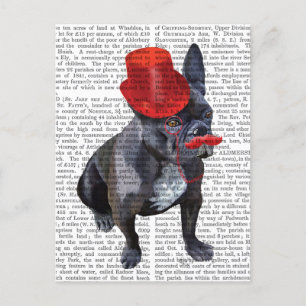 Franse bulledog met Red Top Hat en Mustache Briefkaart