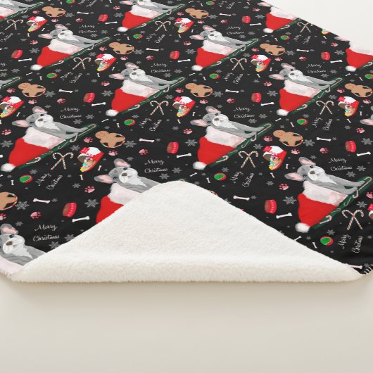 Franse bulledog-puppy in het Pet van Santa Sherpa Deken (3/4)