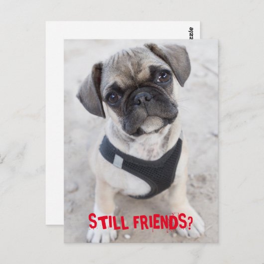 Franse bulledog puppy ziet er schattig uit briefkaart (Voorkant / Achterkant)