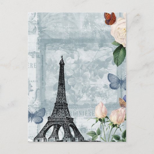  Franse Butterflies en Rozen Briefkaart (Voorkant)