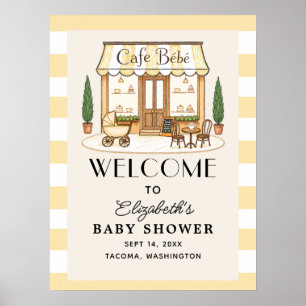 Franse Café Bébé Gele Welkomstbord voor Baby Showe Poster