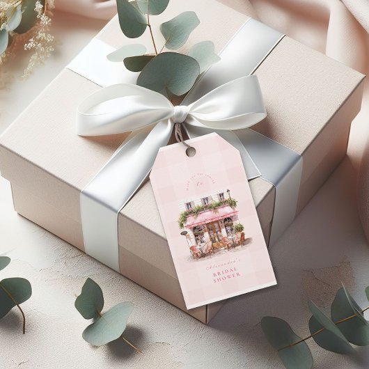 Franse Café Bruidsmeisjes Bruiloftfeest Cadeaulabel