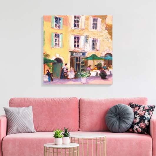 Franse Cafe Canvas Afdruk (Insitu (Woonkamer))