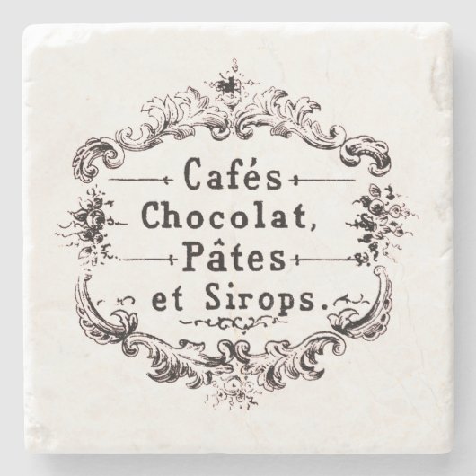 Franse Cafe Stenen Onderzetter (Voorkant)
