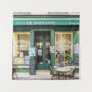 Franse cafés: Versailles gezellige scene. Wandkleed