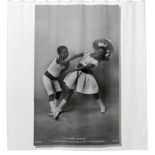 Franse Cake Walk dansen zwarte kinderen Douchegordijn (Voorkant)