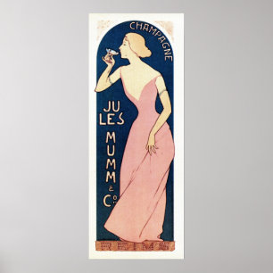 Franse champagne en verticale banner Poster