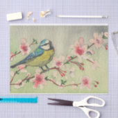  Franse Cherry Blossom Titmouse Decoupage Tissuepapier (Craft)