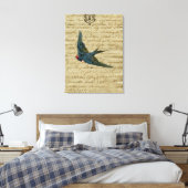 Franse Chic Bird Print Flying Swallow (Insitu (Slaapkamer))