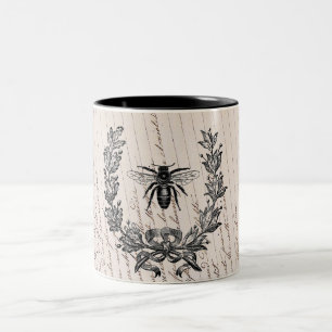  Franse Chic Honey Bee Tweekleurige Koffiemok