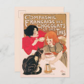 Franse chocolade en thee Steinlen Poster Briefkaart (Voorkant / Achterkant)