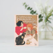 Franse chocolade en thee Steinlen Poster Briefkaart (Staand voorkant)