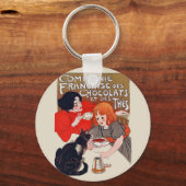 Franse Chocolade Feest Steinlen Kunst Sleutelhanger (Voorkant)