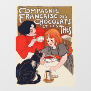 Franse chocolade partij Steinlen Art Raamsticker