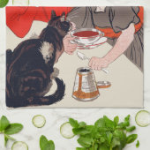 Franse chocolade partij Steinlen Art Theedoek (Gevouwen)