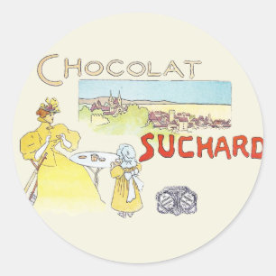 Franse Chocolade Victoriaanse Snoep Suiker Ronde Sticker