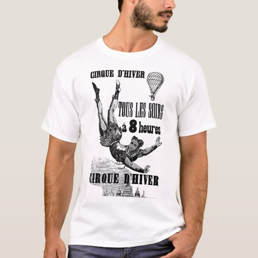 Franse Circus Acrobat poster  kunst T-shirt (Voorkant)