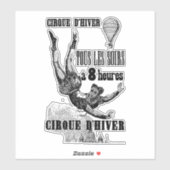 Franse Circus Acrobat vliegt kunst Sticker (Vel)