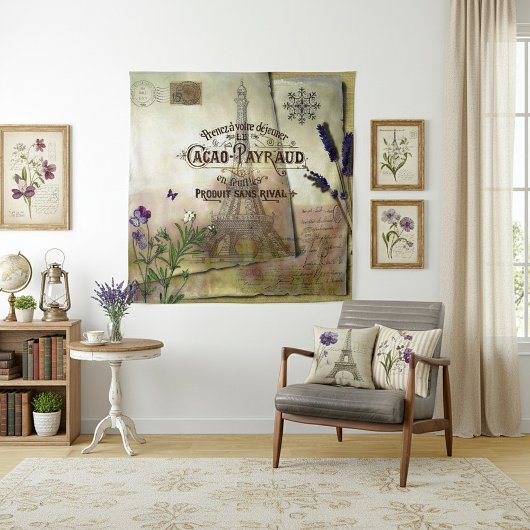 Franse collage wandkleed