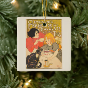 Franse Compagnie van Chocolade en Thee, Art Nouvea Keramisch Ornament