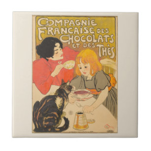 Franse Compagnie van Chocolade en Theeën, Art Nouv Tegeltje