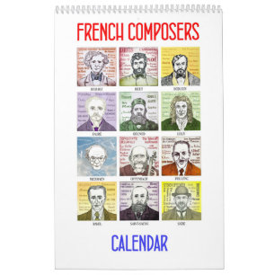 Franse componisten - Wall Calendar Kalender