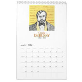 Franse componisten - Wall Calendar Kalender (Mar 2026)