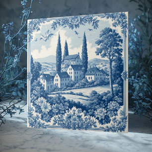 Franse Cottage Shabby Chic decor blauwe decoratiev Tegeltje