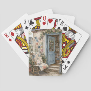 Franse Cottagecore Dekbed Winkel Watercolor Pokerkaarten