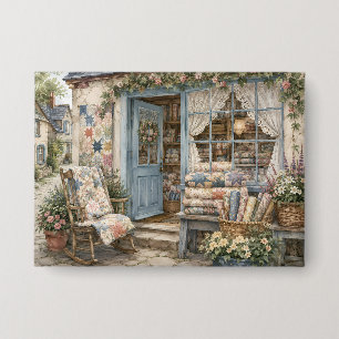 Franse Cottagecore Dekenshop Waterverf Button