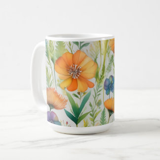 Franse Country Decor Waterverf Wildflowers Koffiemok