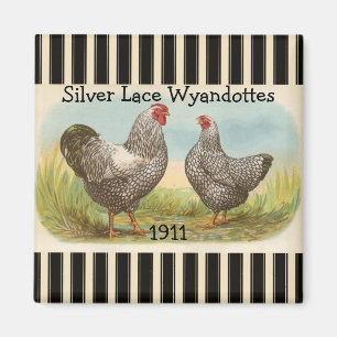 Franse Country Rooster Hen Poultry Koelkast Magnee Magneet